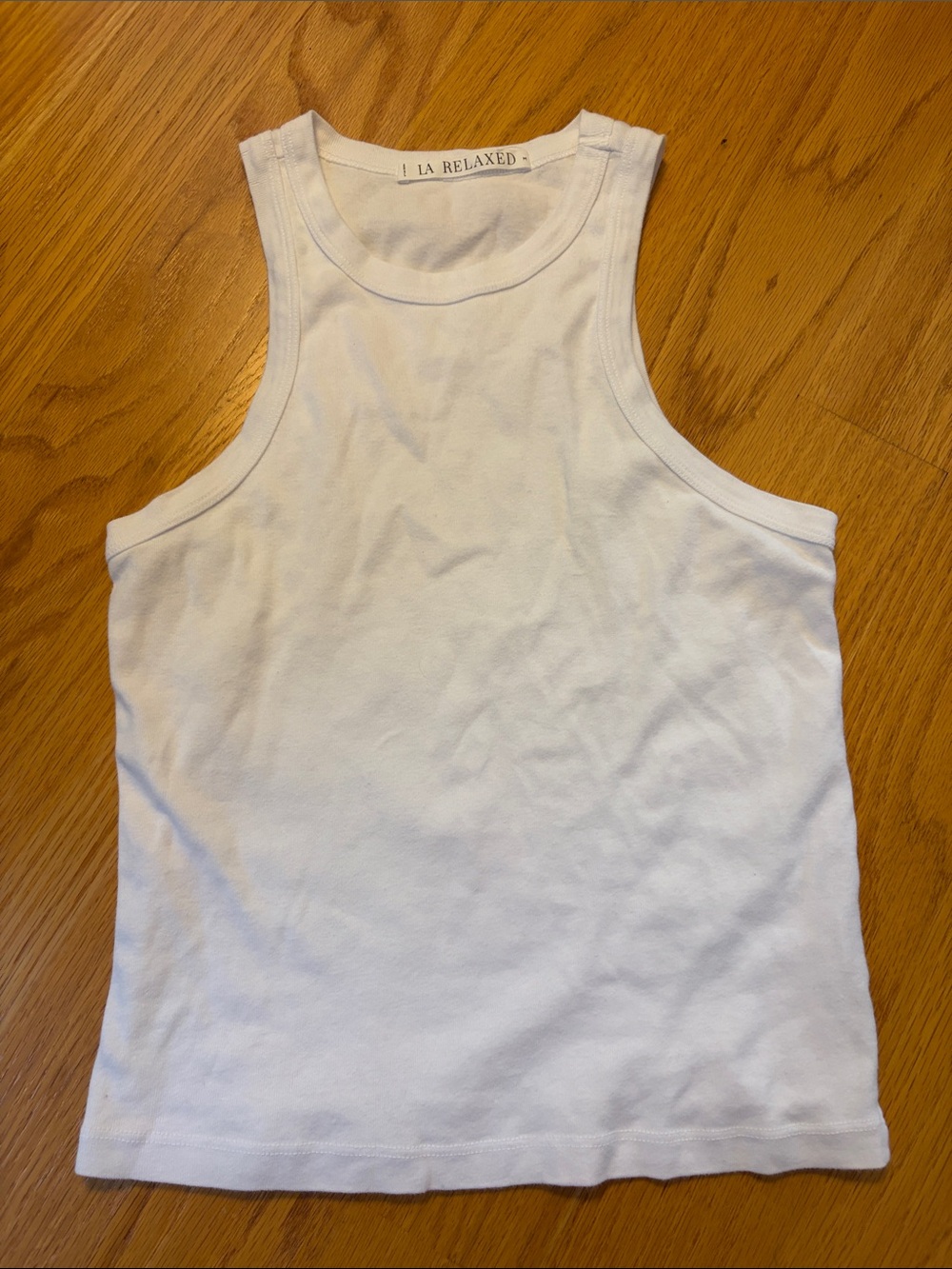 LA Relaxed Organic White Tank size M